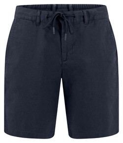 Fynch-Hatton Solid Color Cotton Linnen Drawstring Bermuda Dark Navy