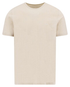 Fynch-Hatton Solid Color Cotton Slub Crew Neck T-Shirt Cement