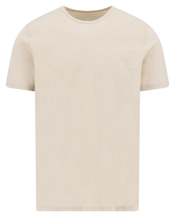 Fynch-Hatton Solid Color Cotton Slub Crew Neck T-Shirt Cement
