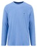 Fynch-Hatton Solid Color Crew Neck Long Sleeve T-Shirt Crystal Blue