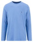 Fynch-Hatton Solid Color Crew Neck Long Sleeve T-Shirt Crystal Blue