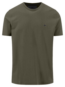 Fynch-Hatton Solid Color Crew Neck Premium Cotton T-Shirt Dark Khaki