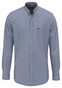 Fynch-Hatton Solid Color Denim Stand-Up Collar Overhemd Crystal Blue