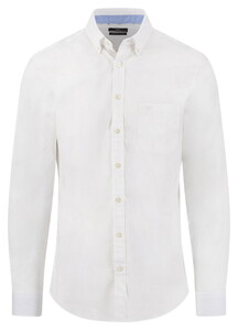 Fynch-Hatton Solid Color Essential Dobby Button-Down Shirt White