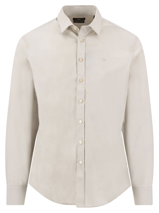 Fynch-Hatton Solid Color Essential Poplin Overhemd Cement