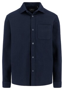 Fynch-Hatton Solid Color Heavy Flanel Overshirt Navy