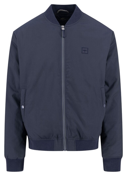 Fynch-Hatton Solid Color Lightweight College Collar Blouson Dark Navy