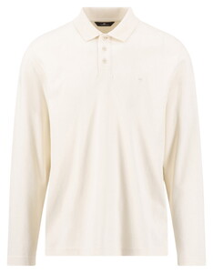 Fynch-Hatton Solid Color Longsleeve Compact Cotton Poloshirt Snow White