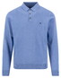 Fynch-Hatton Solid Color Longsleeve Superfine 3-Ply Cotton Polo Crystal Blue