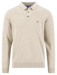 Fynch-Hatton Solid Color Longsleeve Superfine 3-Ply Cotton Poloshirt Clay