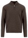 Fynch-Hatton Solid Color Luxury Cashmere Troyer Zip Trui Dark Chocolate