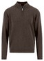 Fynch-Hatton Solid Color Luxury Cashmere Troyer Zip Trui Dark Chocolate