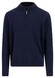 Fynch-Hatton Solid Color Luxury Cashmere Troyer Zip Trui Navy
