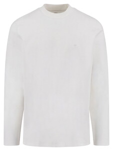 Fynch-Hatton Solid Color Mock Neck Cotton Interlock T-Shirt New Off White