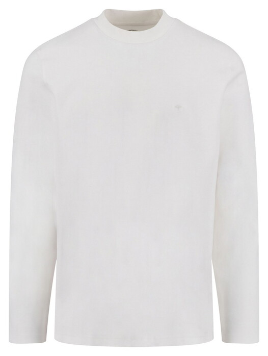 Fynch-Hatton Solid Color Mock Neck Cotton Interlock T-Shirt New Off White