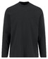 Fynch-Hatton Solid Color Mock Neck Cotton Interlock T-Shirt Zwart