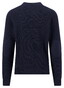 Fynch-Hatton Solid Color O-Neck Cotton Ribbed Knit Trui Navy