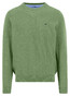 Fynch-Hatton Solid Color O-Neck Superfine Cotton Trui Avocado