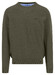 Fynch-Hatton Solid Color O-Neck Superfine Cotton Trui Donker Khaki