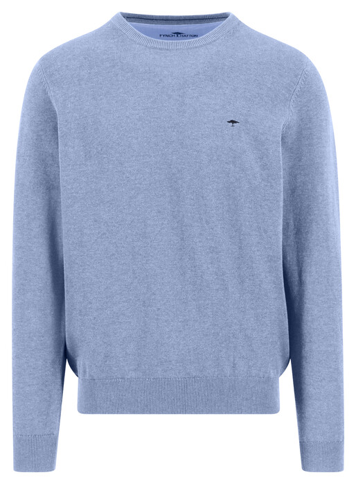 Fynch-Hatton Solid Color O-Neck Superfine Cotton Trui New Breeze