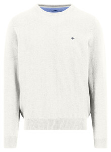 Fynch-Hatton Solid Color O-Neck Superfine Cotton Trui New Off White