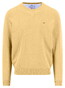 Fynch-Hatton Solid Color O-Neck Superfine Cotton Trui Pale Yellow