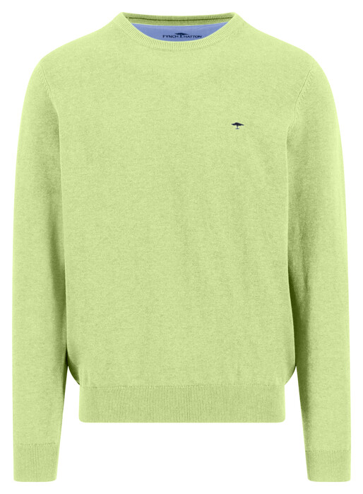 Fynch-Hatton Solid Color O-Neck Superfine Cotton Trui Pear