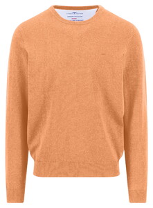 Fynch-Hatton Solid Color O-Neck Superfine Cotton Trui Tangerine