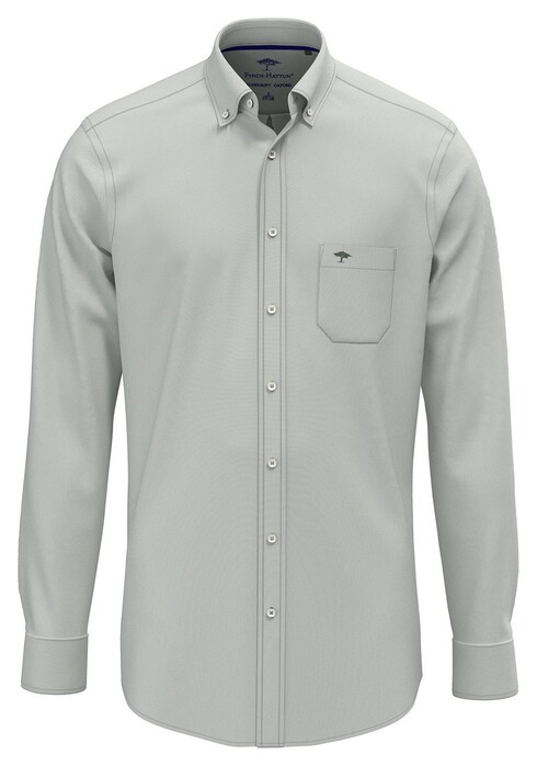 Fynch-Hatton Solid Color Oxford Button-Down Overhemd Dark Leaf