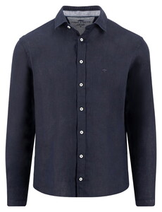 Fynch-Hatton Solid Color Premium Linen Shirt Navy