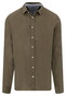 Fynch-Hatton Solid Color Premium Linnen Overhemd Donker Khaki