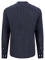 Fynch-Hatton Solid Color Premium Linnen Stand-Up Collar Overhemd Navy