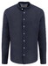 Fynch-Hatton Solid Color Premium Linnen Stand-Up Collar Overhemd Navy