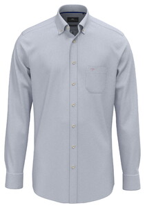Fynch-Hatton Solid Color Premium Washed Oxford Button-Down Overhemd Harbor Blue