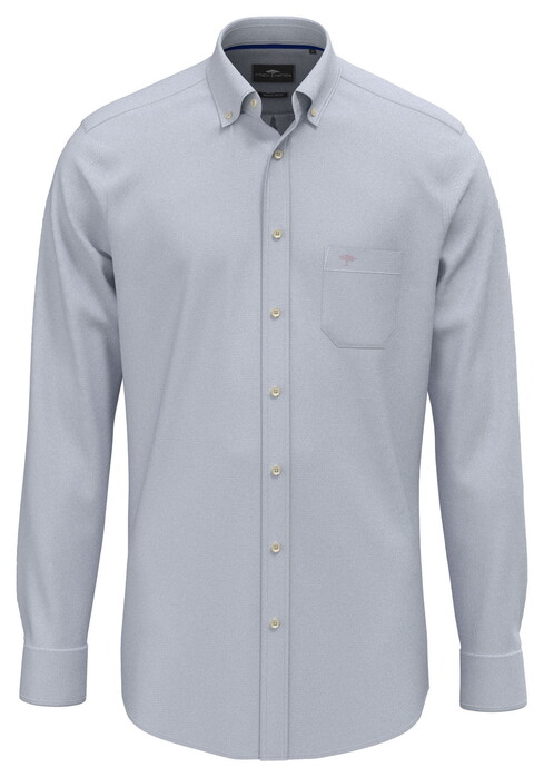 Fynch-Hatton Solid Color Premium Washed Oxford Button-Down Overhemd Harbor Blue