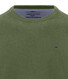 Fynch-Hatton Solid Color Round Neck Superfine 3-Ply Cotton Trui Moss