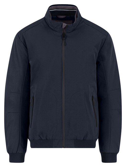 Fynch-Hatton Solid Color Stand-Up Zip Collar Blouson Dark Navy