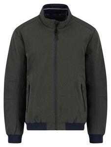 Fynch-Hatton Solid Color Stand-Up Zip Collar Blouson Dusty Forest