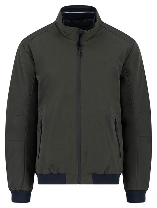 Fynch-Hatton Solid Color Stand-Up Zip Collar Blouson Dusty Forest
