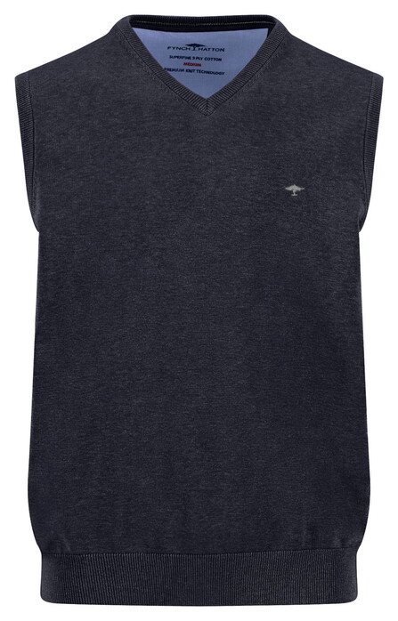 Fynch-Hatton Solid Color Superfine 3-Ply Cotton Slip-Over Navy