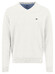 Fynch-Hatton Solid Color Superfine 3-Ply Cotton V-Neck Pullover New Off White