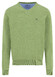 Fynch-Hatton Solid Color Superfine 3-Ply Cotton V-Neck Trui Avocado