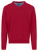 Fynch-Hatton Solid Color Superfine 3-Ply Cotton V-Neck Trui Cranberry Red