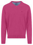 Fynch-Hatton Solid Color Superfine 3-Ply Cotton V-Neck Trui Malaga
