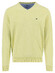 Fynch-Hatton Solid Color Superfine 3-Ply Cotton V-Neck Trui Pear