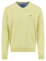Fynch-Hatton Solid Color Superfine 3-Ply Cotton V-Neck Trui Pear