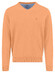 Fynch-Hatton Solid Color Superfine 3-Ply Cotton V-Neck Trui Tangerine