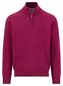 Fynch-Hatton Solid Color Troyer Zip Superfine Cotton Pullover Grape
