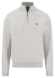 Fynch-Hatton Solid Color Troyer Zip Superfine Cotton Pullover Snow White