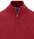 Fynch-Hatton Solid Color Troyer Zip Superfine Cotton Trui Brick